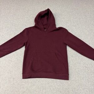 Kirkland Signature Hoodie Small Burgundy Fleece Lined Kangaroo Pocket Pullover